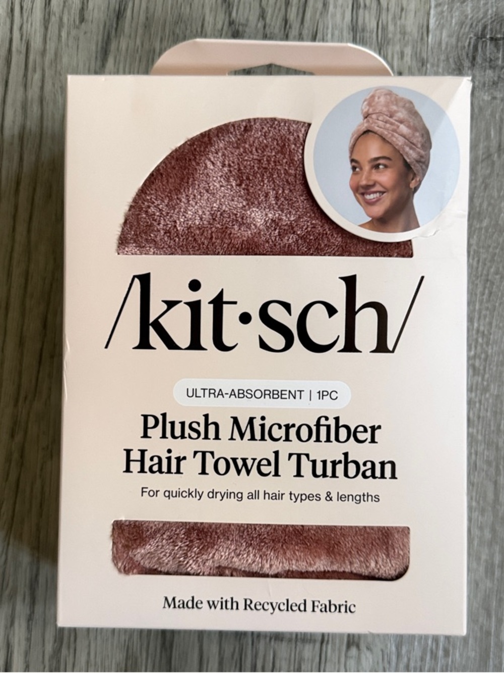 BRAND NEW Kitsch Plush Microfiber Hair Towel Turban - Mauve Pink